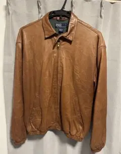 90s ラルフローレン ラムレザージャケット スウィングトップ　ポニーなし