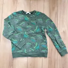 H&M 恐竜柄 トレーナー 8-10歳 グリーン