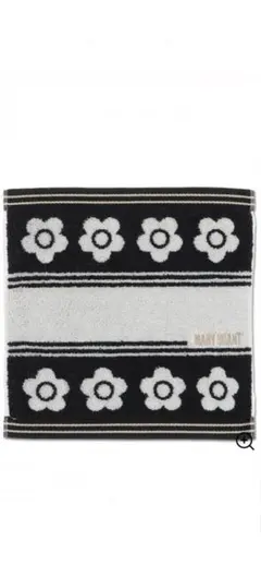 マリークワント　ボーダーインデイジー ミニタオル　新品（ブラック）