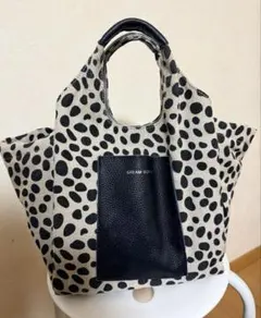 グリームサプライ◇牛革付属綿麻アニマル柄2wayバッグ