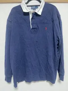 90s ポロ　polo ラルフローレン　エルボーパッチ　ラガーシャツ　 XL