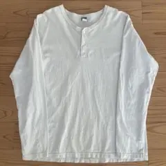 Good On ヘンリーネック長袖カットソー L グッドオン　ホワイト