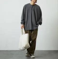 【freak's storeフリークスストア】ヘンリーネック エイジング ロンTのサムネイル