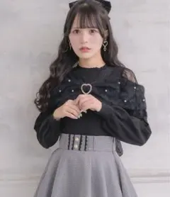 リボンデザインニットトップス