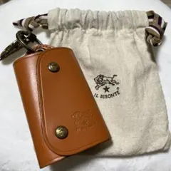 IL BISONTE キーケース レザー オレンジ 保存袋付き