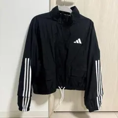 美品✨adidas アディダス クロップドジャージ 黒 J32(2XS)