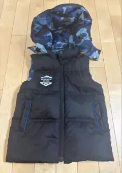 WASK 黒 迷彩 ダウンベスト　リバーシブル　120