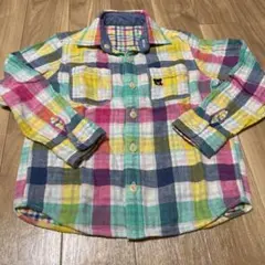 ミキハウス  リバーシブル　チェックシャツ　120 未使用品
