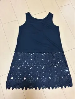 ブラック 花柄レース タンクトップ Mサイズ インナー用のサムネイル
