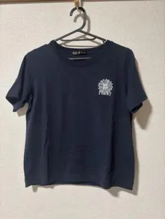 GORGE ネイビー 花柄刺繍 半袖Tシャツ レディースのサムネイル