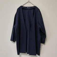 マックハウス　SARARI　抗菌防臭　接触冷感　ネイビー　トッパーカーディガンのサムネイル