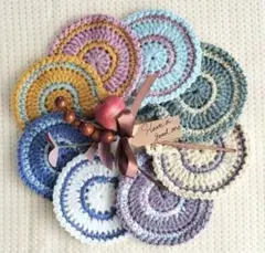 Handmade　アクリルたわし　コースター　まる