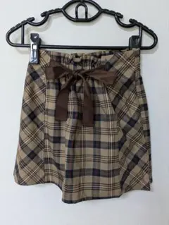 チェック柄リボン付きキュロット 155〜165cm