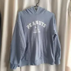 PEANUTS スヌーピー パーカー S ライトブルー