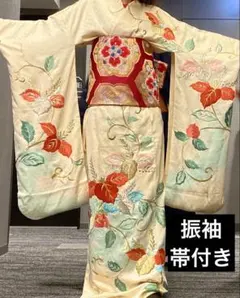 【振袖・帯付き】花柄刺繍 成人式 卒業式 結婚式