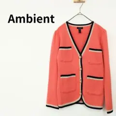 Ambient　Vネックカーディガン　ニットジャケット　ピンク　管理番号2309