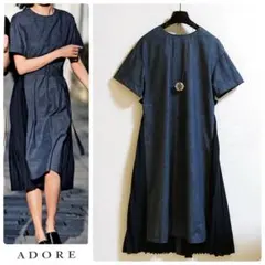 ◇幻◇ 希少新品 定価5.3万円 ADORE VERY掲載 ライト麻ワンピース 