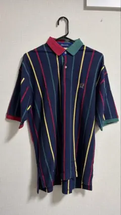 古着　TOMMY HILFIGER マルチストライプ ポロシャツ L