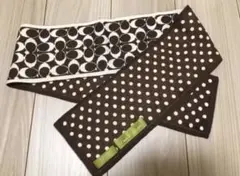 COACH コーチ　マフラー　ストール　シグネチャー×ドット　リバーシブル