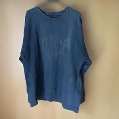 古着　COMFORT COLORS ダークブルー刺繍入りクルーネックトレーナーのサムネイル