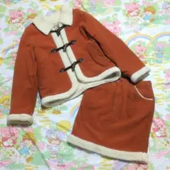 【一点物】* 古着 CITE CLUB ボアセットアップ キャメル ブラウン *