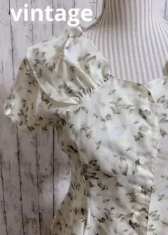 ヴィンテージ セーラーカラー 花柄 フェアリーグランジ ブラウス Y2K