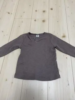 【美品】Old Navy ヘンリーネック ワッフル ロンT 長袖 18-24M茶