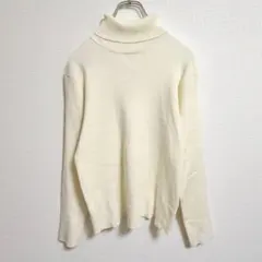 アメリカンホリック タートルネック リブニット ホワイト 上品 きれいめ L