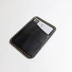 訳有　栃木レザー　サドルレザー　レザー　牛革　本革　革　パスケース　定期入れ　黒