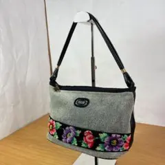 FEILER フェイラー 花柄 ハンドバッグ シュニール織 グレー