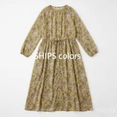SHIPS colors◆総柄シフォンロングワンピース イエローのサムネイル