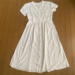 GU 綿100%ホワイト刺繍シャツワンピース　インナー付き