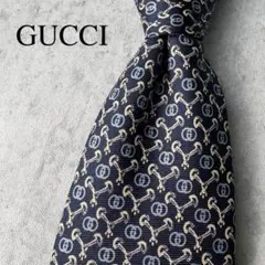 美品 GUCCI グッチ ダブルG インターロッキング ホースビット ネクタイ