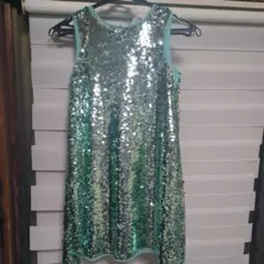 H&M ミントグリーン スパンコールドレス