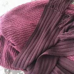 パープル マフラー フリンジ付き　2枚