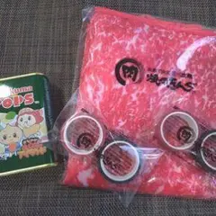 肉デザインタオルとマスコットリングセット