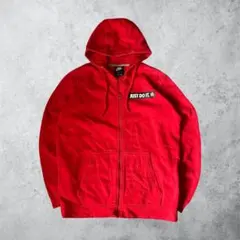 【海外ストリート感◎】NIKE JUST DO IT ジップパーカー 赤 L