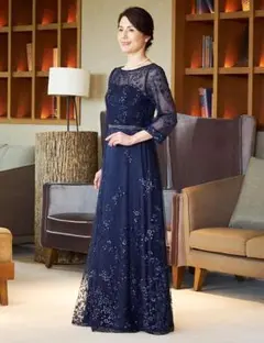 マザーズドレス　TWEED DRESS 11号　ダークネイビー　結婚式　母