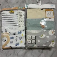 【新品】ベビー肌着　80cm 長袖シャツ　5枚セット