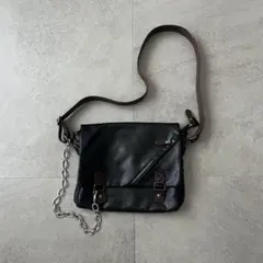 00s Vintage レザー ギミックハンドバッグ アーカイブ グランジY2K