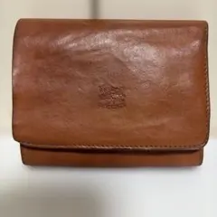 【値下げ】IL BISONTE 二つ折り財布 レザー ライトブラウン