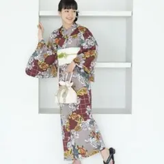 浴衣3点セット ニコアンティークオリジナル 国内染色 ニュアンスカラーレトロ*