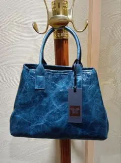 本革　ローラディマジオ　ハンドバッグ（ブルー）　未使用　青