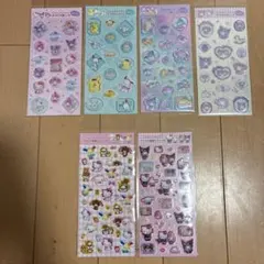 サンリオ　すりガラス風シール　サンリオ　ラメ入り樹脂もりシール　まとめ