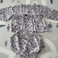 70-80cm 長袖　花柄　セットアップ