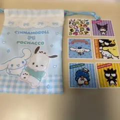 サンリオ 巾着袋 ステッカー 7点セット まとめ売り
