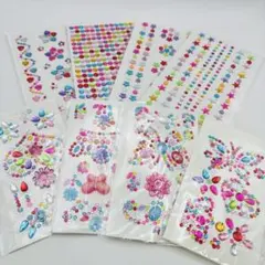 【8枚セット】ラインストーン デコシール ハンドメイド スマホデコ トレカデコ