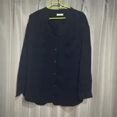 earth music&ecology ネイビー ブラウス 長袖 Fサイズ
