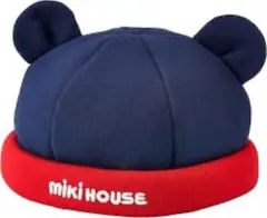 [ミキハウス] ロールキャップ フード 帽子 ロゴ UVカット 日本製　Mサイズ