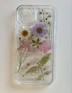 押し花デザイン iPhone 15ケース